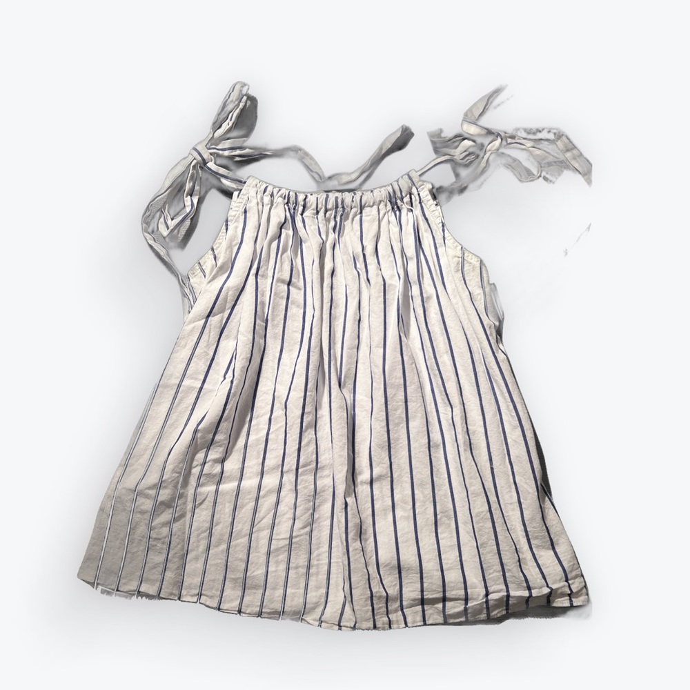 Blue & White Stripe Tie Top Shirt. Size Small. Soprano